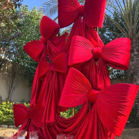 NƠ NHUNG ĐỎ TRANG TRÍ