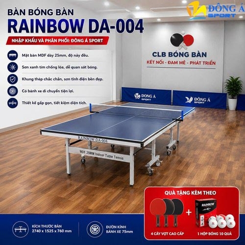 Bàn bóng bàn nhập khẩu gỗ MDF 25 ly DA-004