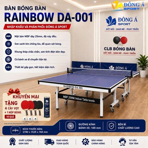 Bàn bóng bàn thi đấu gỗ MDF 25 ly DA-001