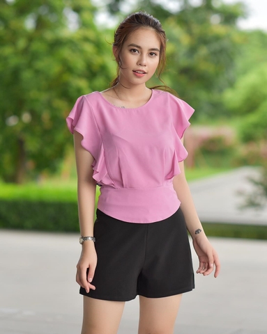 Áo croptop bèo cách điệu 2 bên