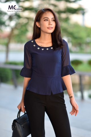 Áo croptop dáng peplum cách điệu