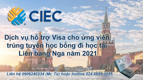 Dịch vụ hỗ trợ Visa Nga cho ứng viên trúng tuyển học bổng đi học tại Liên bang Nga năm 2021