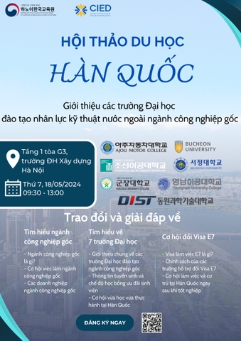 Hội thảo du học Hàn Quốc “Giới thiệu các trường Đại học đào tạo nhân lực kỹ thuật nước ngoài cho ngành công nghiệp gốc Hàn Quốc năm 2024”