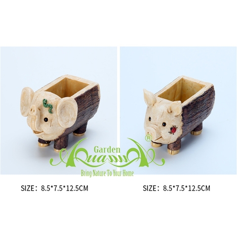 Heo Gỗ - Chậu gốm dễ thương trồng cây - Gốm AquaGarden