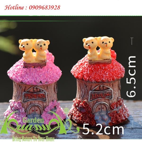 Nhà Gấu Teddy Hoa Hồng - Phụ Kiện Aquagarden