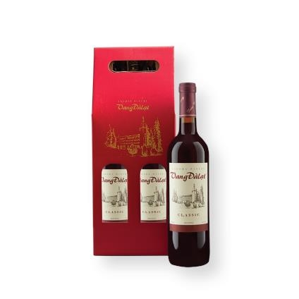 Hộp quà giấy Rượu Vang Đà Lạt Dankia 750ml giấy 2 chai