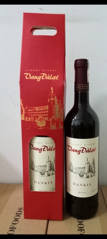 Hộp quà giấy Rượu Vang Đà Lạt Dankia 1 chai 750ml