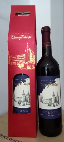 Hộp quà giấy Vang Đà Lạt Strong 1 chai
