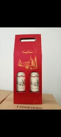 Hộp quà giấy Vang Đà Lạt Classic 2 chai 750ml