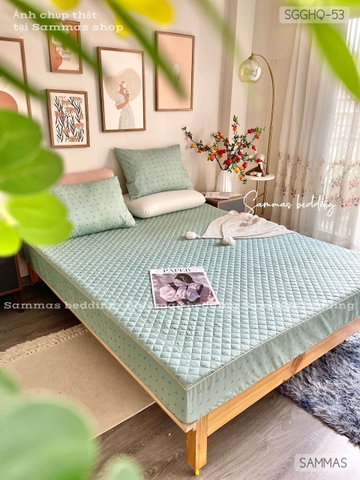 Set Ga Gối Cotton Hàn Quốc Chần Bông -Mẫu Chữ V- SGGHQ-053