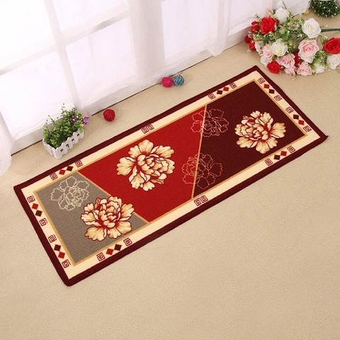 Thảm bếp mẫu hoa mẫu đơn đỏ - STHAB6