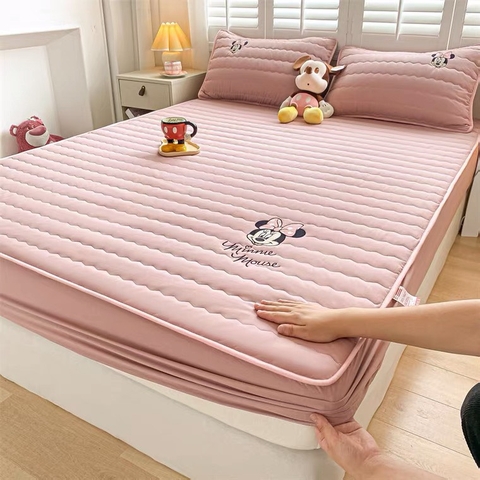 Set Ga Gối Cotton Linen Chần Bông (Minnie Mouse) SGGCBL05