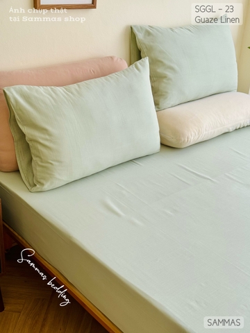 Set ga gối Linen - Tea Green - SGGL23