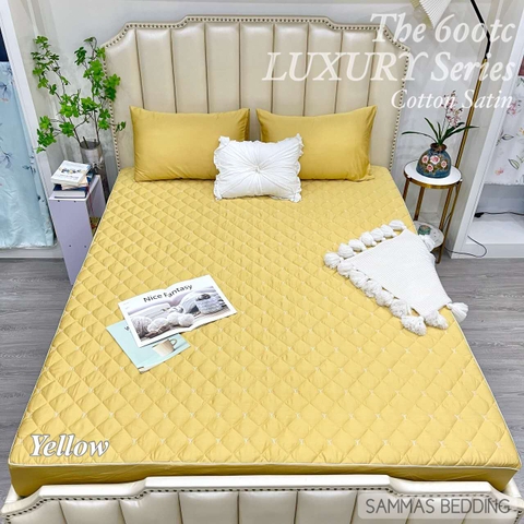 Set Ga Gối Cotton Satin LV -Yellow -SGGLV03