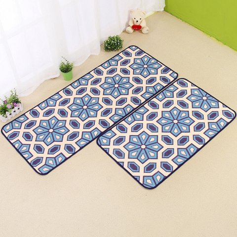 Thảm bếp mẫu hoa tuyết xanh - STHAB15