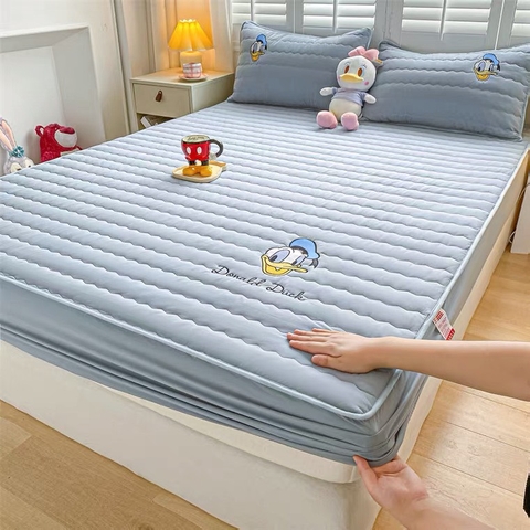 Set Ga Gối Cotton Linen Chần Bông (Donald Duck) SGGCBL02
