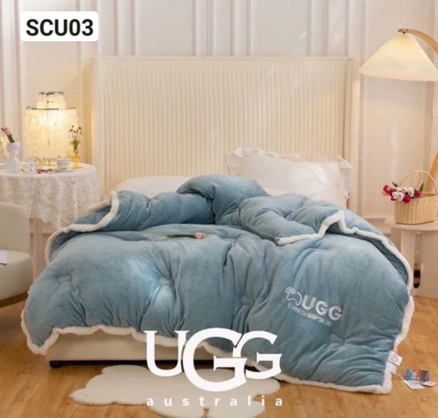 Chăn lông cừu Úc UGG (xanh) - SCU03