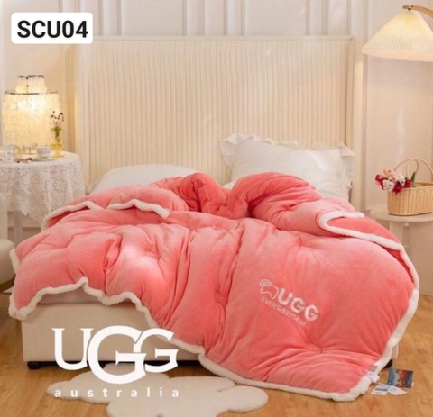 Chăn lông cừu Úc UGG (cam hồng) - SCU04
