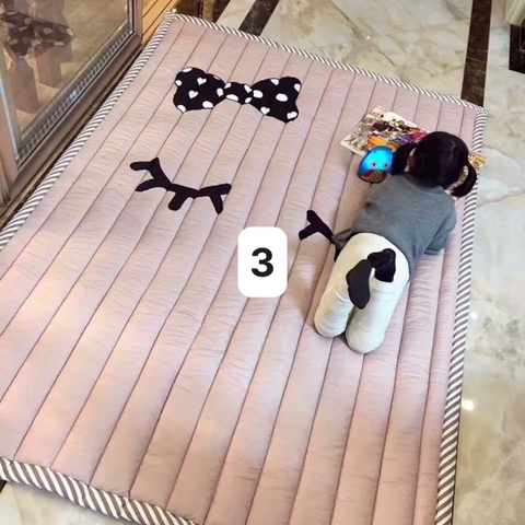 Thảm vải Hàn Quốc (Mắt Nơ Hồng) - STHAK29