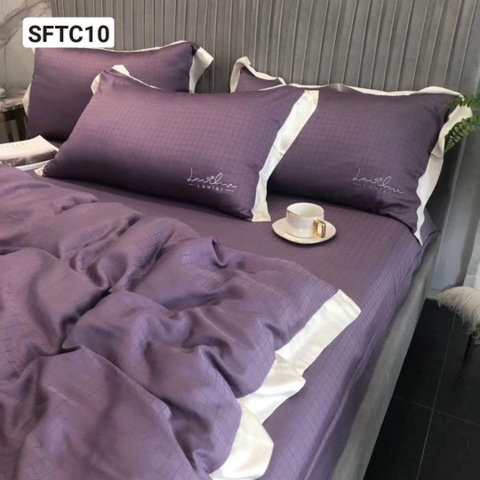 Bộ ga gối Tencel 100S - tím - SFTC10
