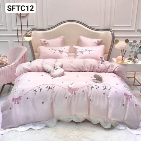 Bộ chăn ga gối Tencel - thỏ 7 món - SFTC12