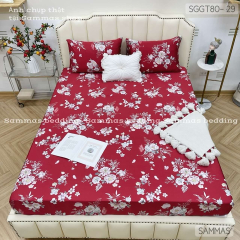 Set ga gối Tencel 80S - Hoa Hồng - SGGT80-029