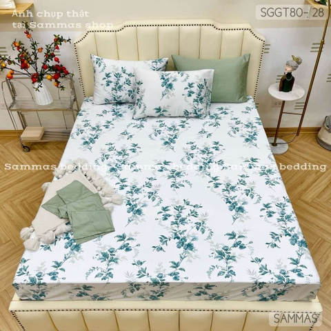 Set ga gối Tencel 80S - Lá Xanh - SGGT80-028