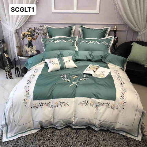 Full set lụa thêu hoa cúc - SFLT01