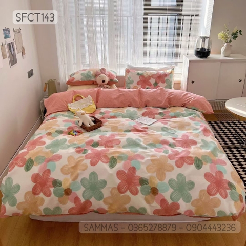 Full set cotton - hoa hồng - SFCT143