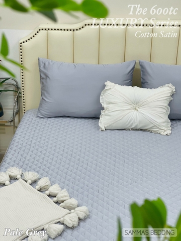 Set Ga Gối Cotton Satin LV - Pale Grey - SGGLV12