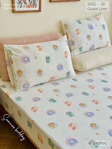 Set ga gối Linen - Các con vật - SGGL28