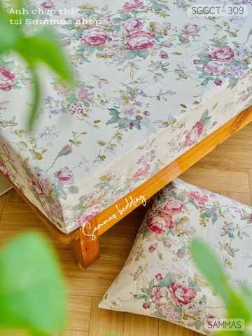 Set ga gối cotton - Hồng Vintage - SGGCT309