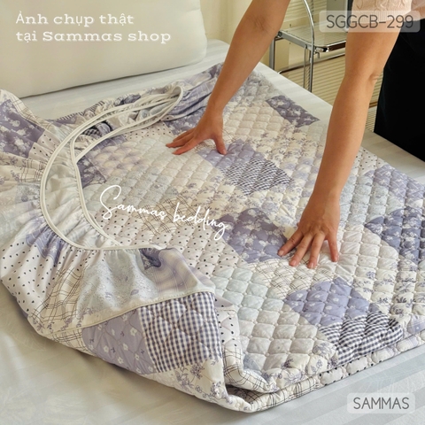 Set ga gối chần bông (Quilt tím) - SGGCB299