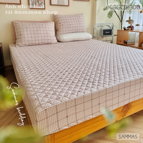 Set ga gối chần bông (Caro nơ) - SGGCB300