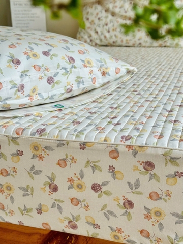 Set ga gối cotton silk Hàn - Thạch lựu - SGGSH91