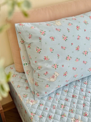 Set ga gối chần bông (Mèo hoa xinh) - SGGCB317