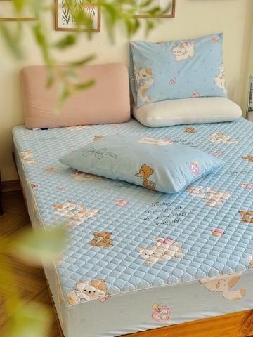 Set ga gối chần bông (Mèo nơ) - SGGCB323