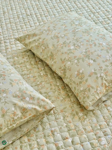 Set ga gối chần bông (Hoa bạc hà) - SGGCB326