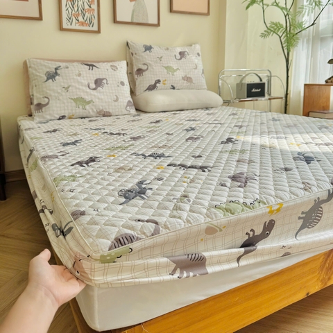 Set ga gối chần bông (Khủng long) - SGGCB342