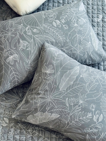 Set ga gối cotton - Lá xám IKEA - SGGCT361