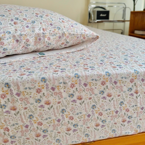 Set ga gối Linen - Đồi cỏ hoa - SGGL68