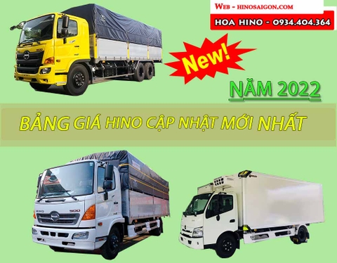 Bảng giá xe Hino cập nhật mới nhất đời 2022