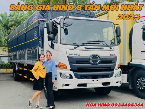 Xe tải Hino 8 tấn thùng mui bạt dài 8m8