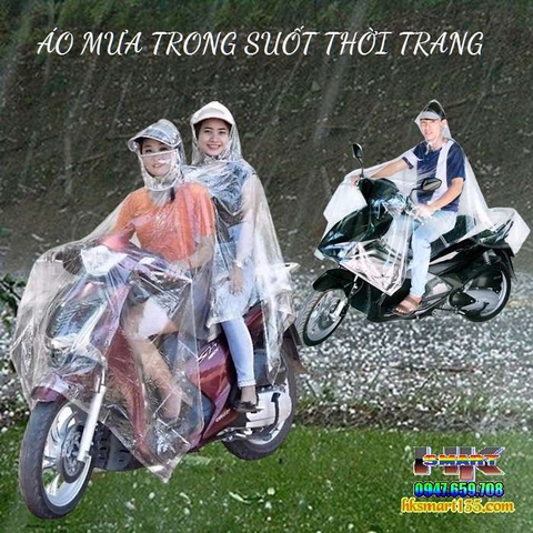 ÁO MƯA TRONG SUỐT THỜI TRANG CÓ KÍNH CHE MẶT 