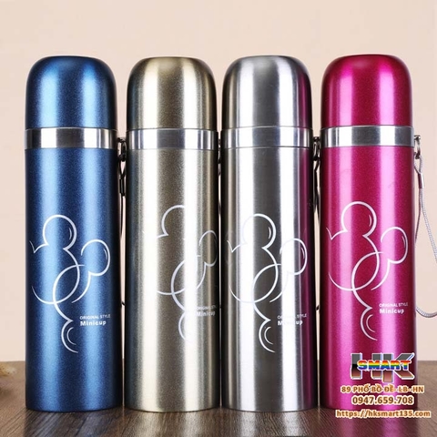 BÌNH GIỮ NHIỆT MICKEY INOX 2 LỚP CHÂN KHÔNG 500ML GIÁ RẺ
