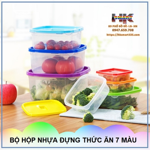 BỘ HỘP NHỰA ĐỰNG THỨC ĂN 7 MÀU