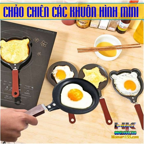 COMBO 3 CHẢO CHIÊN CÁC KHUÔN HÌNH MINI ĐỘC ĐÁO