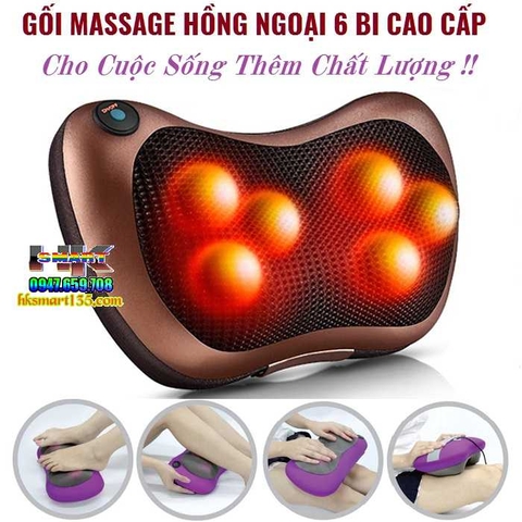 GỐI MASSAGE HỒNG NGOẠI 8 BI CAO CẤP LOẠI 1