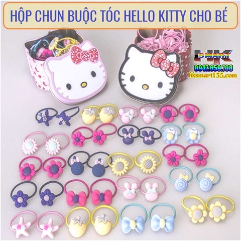 HỘP CHUN BUỘC TÓC HELLO KITTY CHO BÉ