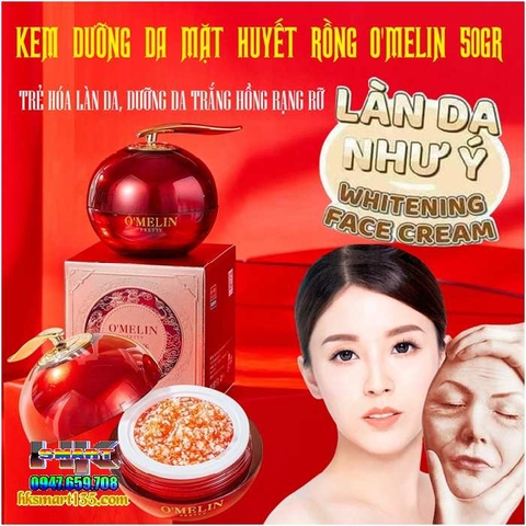 KEM DƯỠNG DA MẶT HUYẾT RỒNG O'MELIN 50GR- TRẺ HÓA LÀN DA, DƯỠNG DA TRẮNG HỒNG RẠNG RỠ